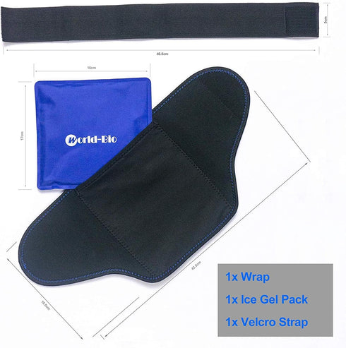 Foot Ankle Ice Gel Pack for Follow and Sole, Hot Cold Therapy Reusable Pad and Adjustable Heel Ice Wrap Perfect for Plantar Fasciitis, Achilles Tendonitis, Sprains, Swollen Foot and Muscle Pain Relief