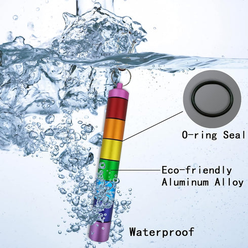 Small Portable Metal Pill Organizer Case Keychain, Waterproof Travel Pill Box Holder, Aluminum Alloy Container for
