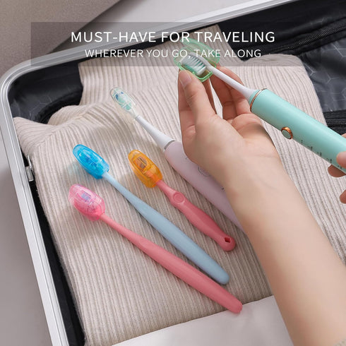 Muslish 20 Pack Travel Toothbrush Head Covers - Portable Toothbrush Pod Caps for Home and Travel