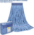 MATTHEW CLEANING Heavy Duty Mop Head, Commercial Replacement for Floor Cleaning, Blue Cotton Looped End