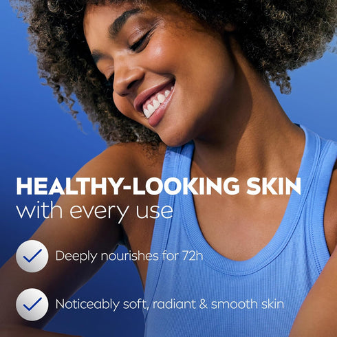 NIVEA Cocoa Butter Body Lotion for Dry Skin with Hyaluronic Acid, 72-Hour Moisturizer, 16.9 Fl Oz Pump Bottle