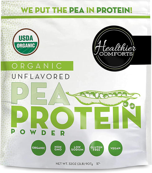 Pea Vegan Protein Powder, 100% Plant Based, Kosher, Gluten Free, Unflavored, 32oz