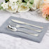 FOCUSLINE 300 Pack Silver Plastic Cutlery Set, 100 Forks, 100 Knives, 100 Spoons, Heavy Duty Disposable Flatware