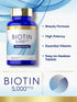 Carlyle Biotin 5000mcg | 360 Vegetarian Tablets | Non-GMO, Gluten Free Beauty Formula Supplement