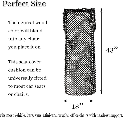 Zento Deals Bead Seat Cover Black Royal Wood Massage Cool Premium Comfort Cushion- Reduces Fatigue The Car or Truck