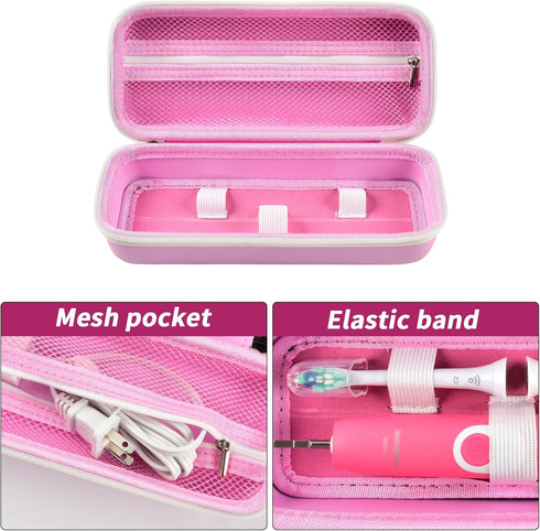 Toothbrush Travel Case Compatible with Oral-B Pro 1000, 2000, 3000, 3500, 1500, for Philips Sonicare