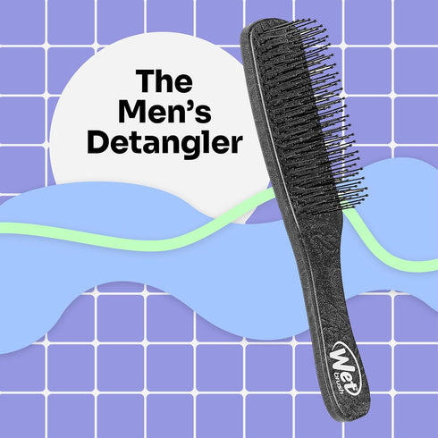 Wet Brush Detangling Hair Brush for Men - Black, Stimulates Scalp & Beard for Fuller Stronger Hair, Intelliflex