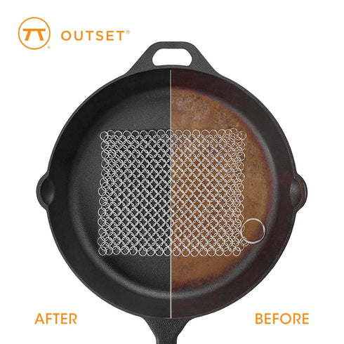 Outset Chain Mail Cast Iron Cleaner and Scrubber Tool