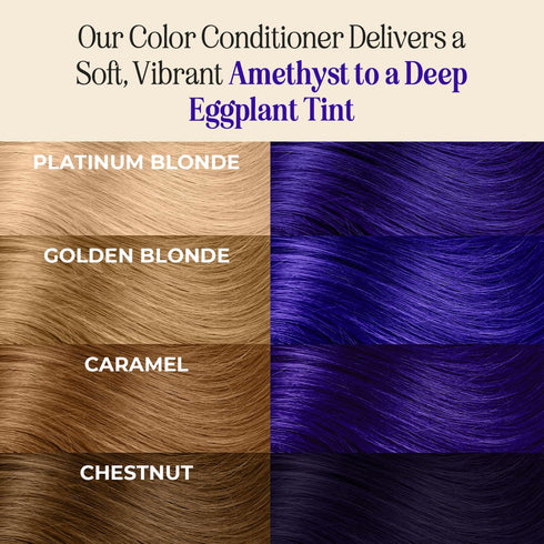 INH Semi Permanent Hair Color | Amethyst Dark Purple Hair Dye | No Bleach, Vegan, 6oz