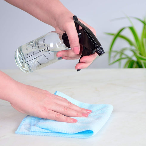 Youngever 5 Pack 8 Ounce Empty Glass Spray Bottles with Measurements for Hair & Cleaning Solutions
