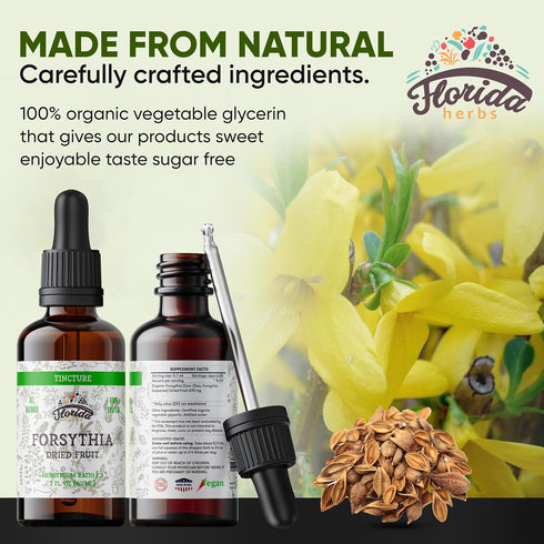Forsythia Tincture, Organic Forsythia Extract (Lian Qiao, Forsythia Suspensa) Health Supplement, 2 oz, Non-GMO