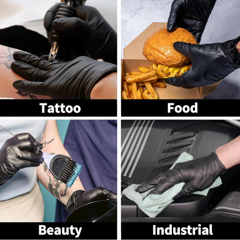 Basic Vinyl Exam Gloves - 4 mil Safety Glove, Latex-Free & Powder-Free, SGBE 8001 Synmax Disposable (Box of 100)
