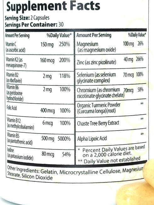 Clear Skin Acne Vitamins Pack | 60 Count | 20 Antioxidants, Botanicals, Minerals & Vitamins for Hormonal & Cystic Acne