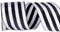 2.5 Inch Wide Wired Gift Wrapping Ribbon, 10 Yards, Black White Stripe for Crafts, Christmas Tree Decor