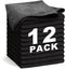 Black Microfiber Cleaning Cloth 13"x13", Ultra Soft Absorbent Rags for Housekeeping, Lint Free Reusable Cleaning Cloths