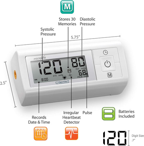 Microlife Series 200 Automatic Upper Arm Blood Pressure Monitor, Wide-Range Cuff Fits Most Adult Arms, Compact Digital