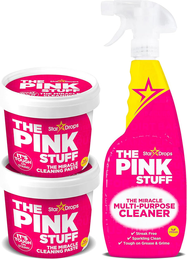 Stardrops - The Pink Stuff, Miracle Cleaning Paste and Multi-Purpose Spray Bundle (2 Cleaning Paste, 1 Multi-Purpose