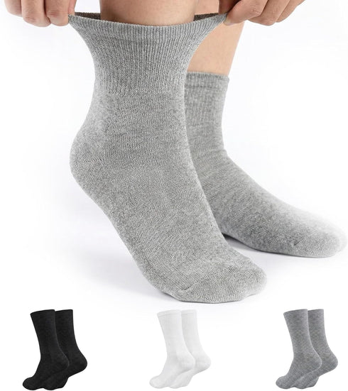 Knit Unit Ankle Diabetic Socks for Women & Men, 6 Pairs Wide Non Binding