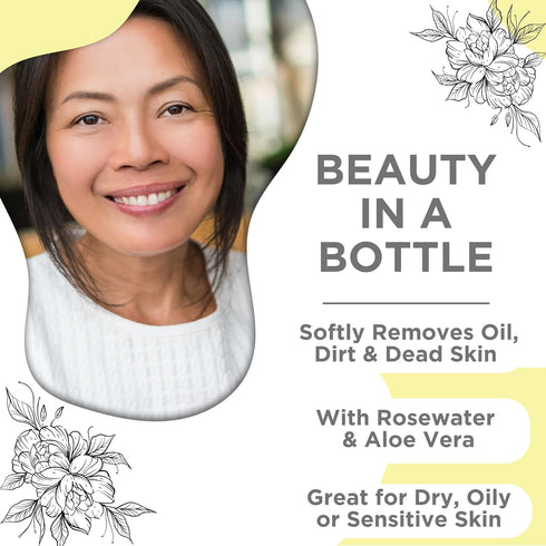 Skin Nation Hydrating Gentle Rosewater Toner - Alcohol-Free, Paraben-Free with Aloe Vera & Chamomile, 5 oz