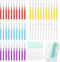 Zopeal 250 Pcs Interdental Brush for Braces, Disposable Dental Picks, Soft Cleaning Tool, Stylish Color