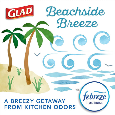 Glad ForceFlex MaxStrength Tall Kitchen Trash Bags | 13 Gal | Beachside Breeze | 90 Ct | Pack May Vary