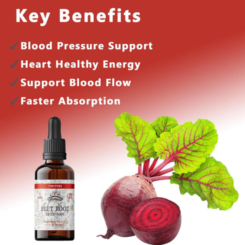 Beet Root Supplement - Organic Liquid Beets Extra Fast Absorption Tincture, Gluten Free, 2 Fl Oz