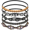 Teenitor Elastic Beaded Headbands, 5pcs Crystal Rhinestone for Women & Girls