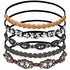 Teenitor Elastic Beaded Headbands, 5pcs Crystal Rhinestone for Women & Girls