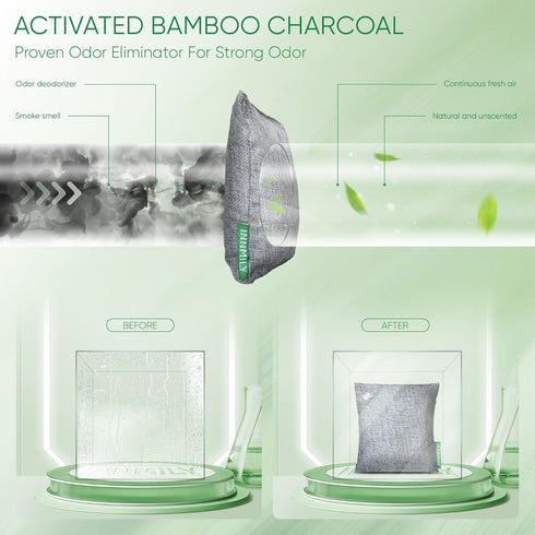 Activated Charcoal Odor Absorber, Bamboo Charcoal Air Purifying Bags for Strong Odor in Home, Car, Closet, Pet