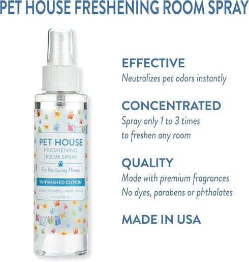 One Fur All Pet Air Freshener - 4 OZ Concentrated Room Spray for Pet Odor, Sunwashed Cotton, Pack of 1