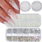 4 Boxes Flatback Rhinestones and Pearls Nail Charms for Acrylics, Crystals, Half Rounds for DIY Nail Art