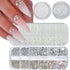 4 Boxes Flatback Rhinestones and Pearls Nail Charms for Acrylics, Crystals, Half Rounds for DIY Nail Art