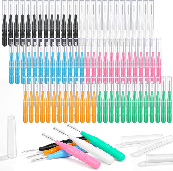 120Pcs Interdental Brushes, 360° Bendable Soft Bristles for Braces, Dental Floss Picks for Oral Teeth Cleaning