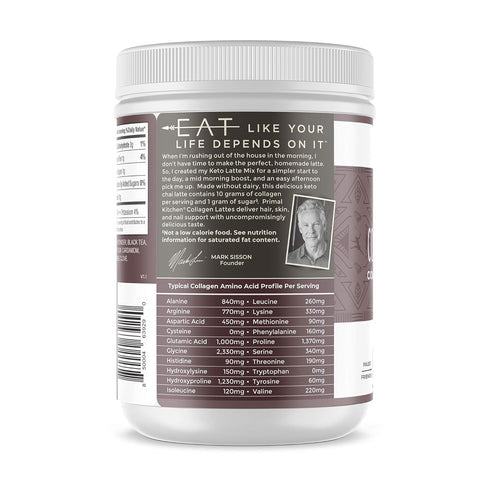 Primal Kitchen Chai Tea Collagen Keto Latte Powder - Collagen Peptide Drink Mix, 8.55 Ounces