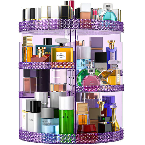 Makeup Organizer 360 Degree Rotating Cosmetic Storage Organizer, Large 7 Layers Acrylic Make Up Organizer for Vanity,