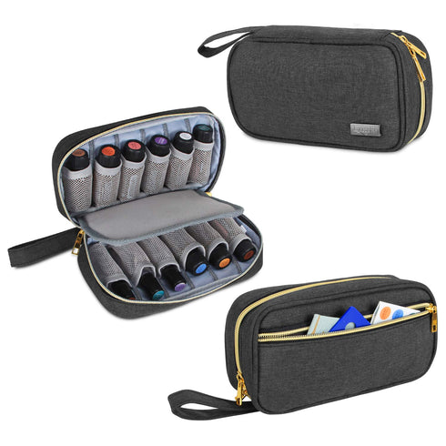LUXJA Essential Oil Carrying Case Holds 12 Bottles (5ml-15ml) Portable Organizer for Essential Oil