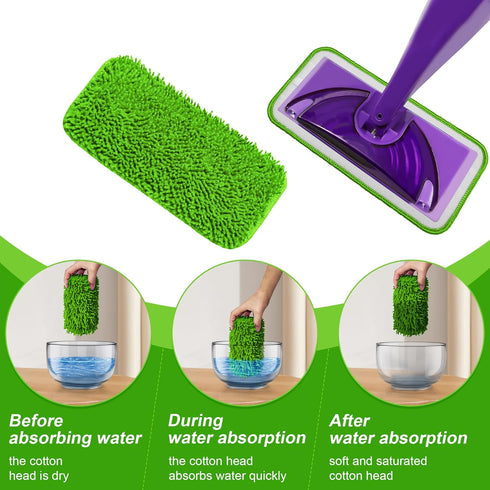 Aifacay Reusable Mop Pads, 6 Pack - Compatible with Swiffer Wet Jet Mop, Wet & Dry Use Replacement Pads
