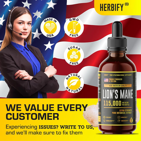 Lions Mane Supplement, 4 Fl oz, Daily Mushroom Supplement for Memory, Focus & Clarity, Vegan & Organic