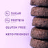 HighKey Low Carb Keto Brownie Bites, Sugar Free Chocolate Protein Cookies, Gluten Free Snack, Keto Friendly Food, 3pk