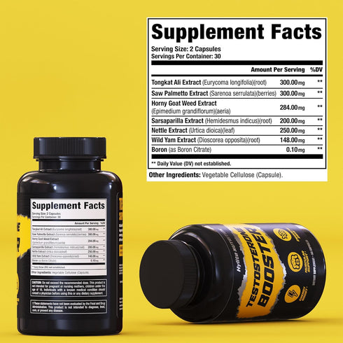 Testosterone Booster - Male Enhancing Pills for Muscle Growth, Libido, Stamina - Total T Test Boost - 2 PACK