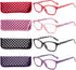 EYEGUARD Polka Dots Fashion Ladies Reading Glasses - 4 Pairs Spring Hinge Readers for Women