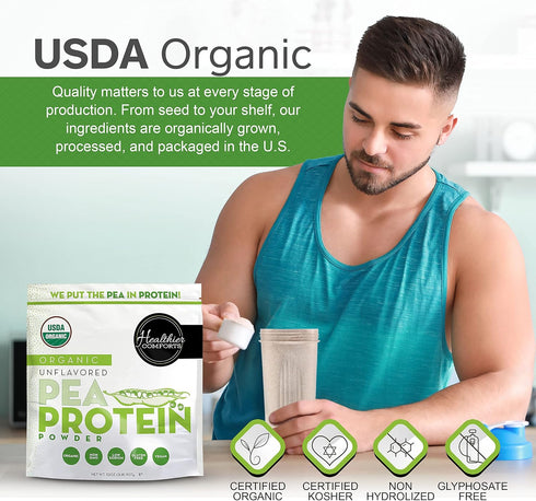 Pea Vegan Protein Powder, 100% Plant Based, Kosher, Gluten Free, Unflavored, 32oz