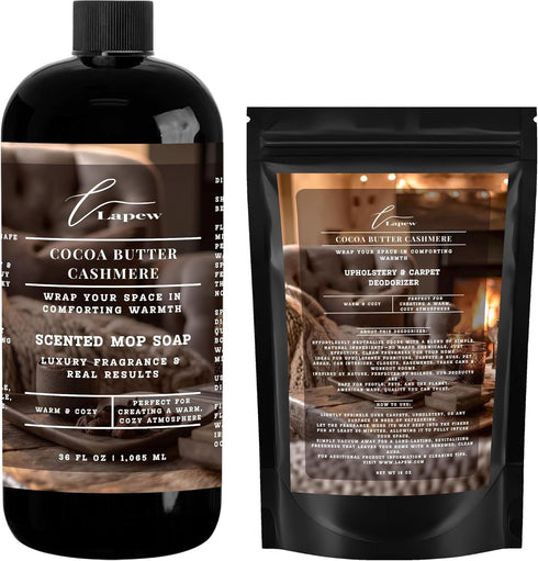 Lapew Cocoa Butter Cashmere Bundle Carpet Deodorizer Powder & Scented Mop Soap