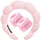 Spa Headband for Washing Face, Wristband Sponge Makeup Skincare Headband, Non-Slip Thick Hair Accessory (Pink)