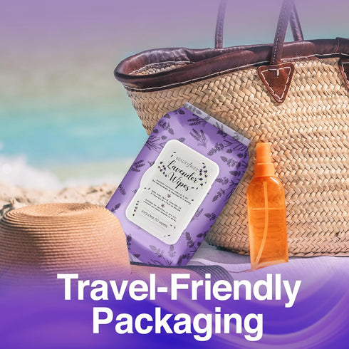 Lavender Face Cleansing Wipes, 120 pcs Gentle Makeup Remover Wipes with Aloe, Retinol, Castor and Vitamin E