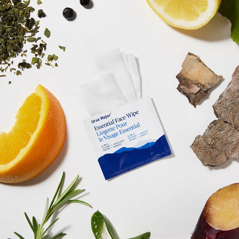 Ursa Major Essential Face Wipes, 20 Count | Natural, Biodegradable, Cruelty-Free, Cleanse, Exfoliate, Soothe, Hydrate