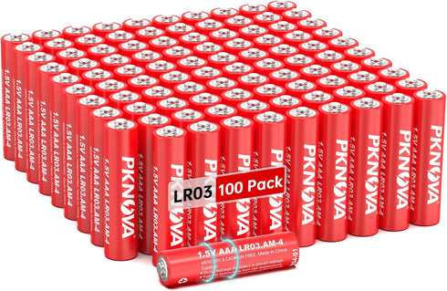 PKNOVA AAA Battery Triple A 1.5V LR03 Alkaline Batteries with 10 Years Shelf