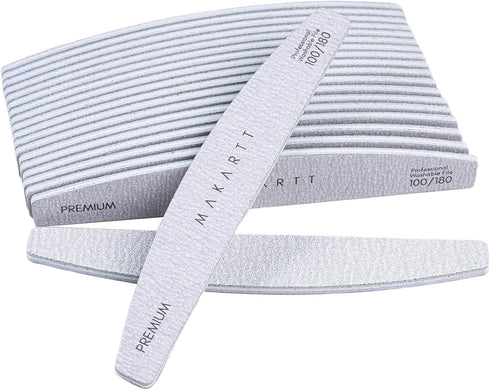 Makartt Nail File Set, 20 Pcs 100/180 Grit Washable Emery Boards for Natural Nails, Professional Manicure Tools
