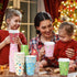 Pascliyna 100 Set 12oz, 5 Christmas Coffee Paper Cups with Lids Bulk Disposable Colorful Party Cups, Styles Xmas