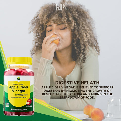 KP+ Gummies 500 60 Gummies Pack 2 Apple Cider Vinegar | mg | Vegetarian | Supports Digestive Health |